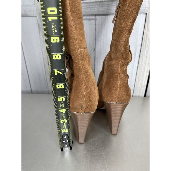 Sbicca Lace Up Scalloped Edge Granny Suede Leather Boots Size 6.5 - Picture 5 of 6